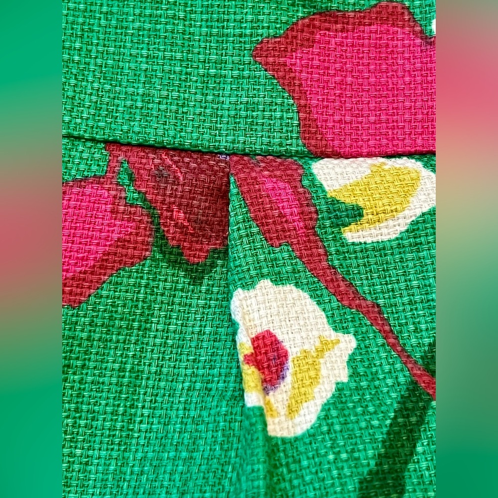 J. Crew Factory Garden Party Textured Shift Dress Floral Spring Print EUC Green - Picture 4 of 11